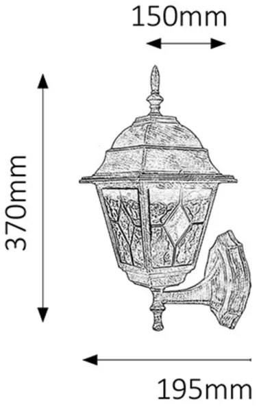 Rabalux 8182 - Lampada da parete esterna MONACO 1xE27/60W/230V