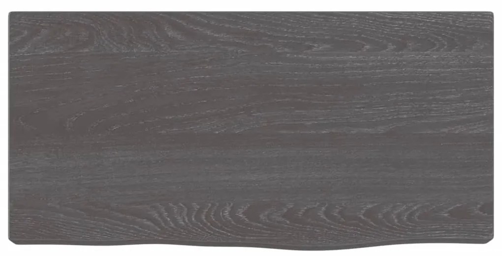 Ripiano muro grigio scuro 40x20x4 cm massello rovere trattato