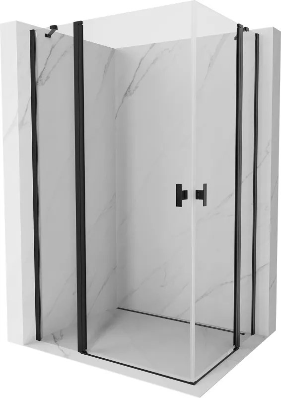 Mexen Mist Duo cabina doccia a battente 105 x 80 cm, trasparente, nera - 8A4-105-080-70-00