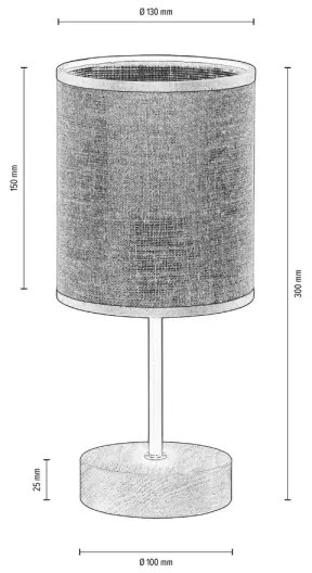 Spot-Light 77771974 - Lampada da tavolo NEGRO 1xE27/25W/230V rovere