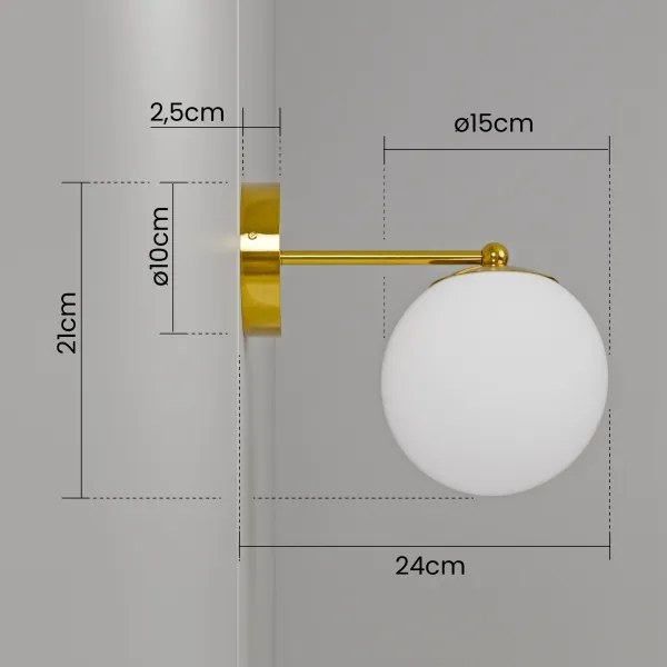 Lampada da parete 1xE27/40W/230V oro/bianco