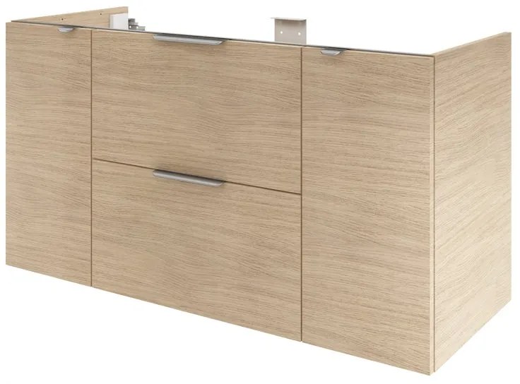Mobile da bagno sotto lavabo SENSEA Neo Frame rovere naturale lucido L 120 x H 64 x P 48 cm 2 cassetti 2 ante, lavabo non incluso