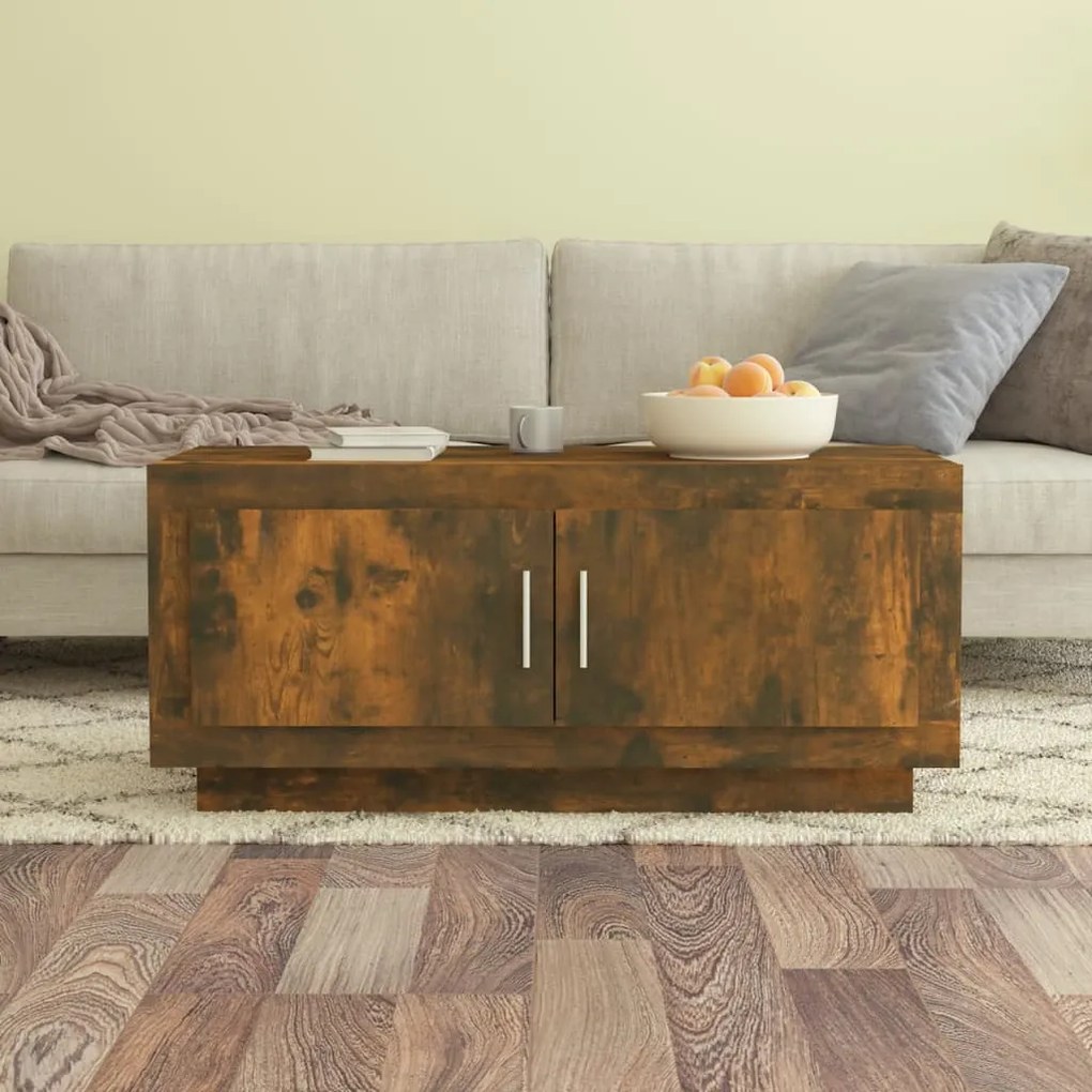 Tavolino Da Salotto Rovere Fumo 102x50x45 Cm Legno Multistrato /