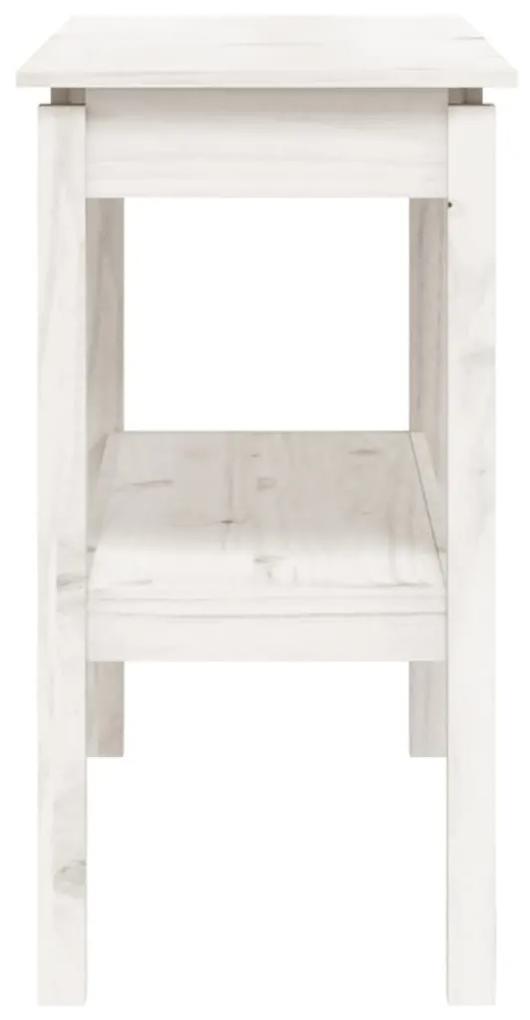 Tavolo consolle bianco 110x40x75 cm in legno massello di pino