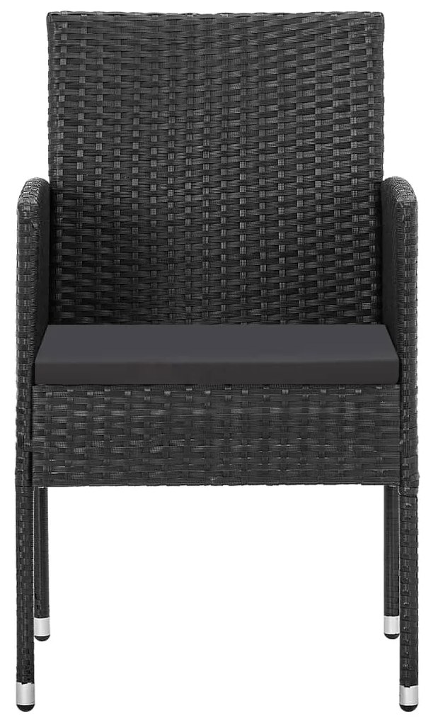 Set da pranzo da giardino 9 pz nero