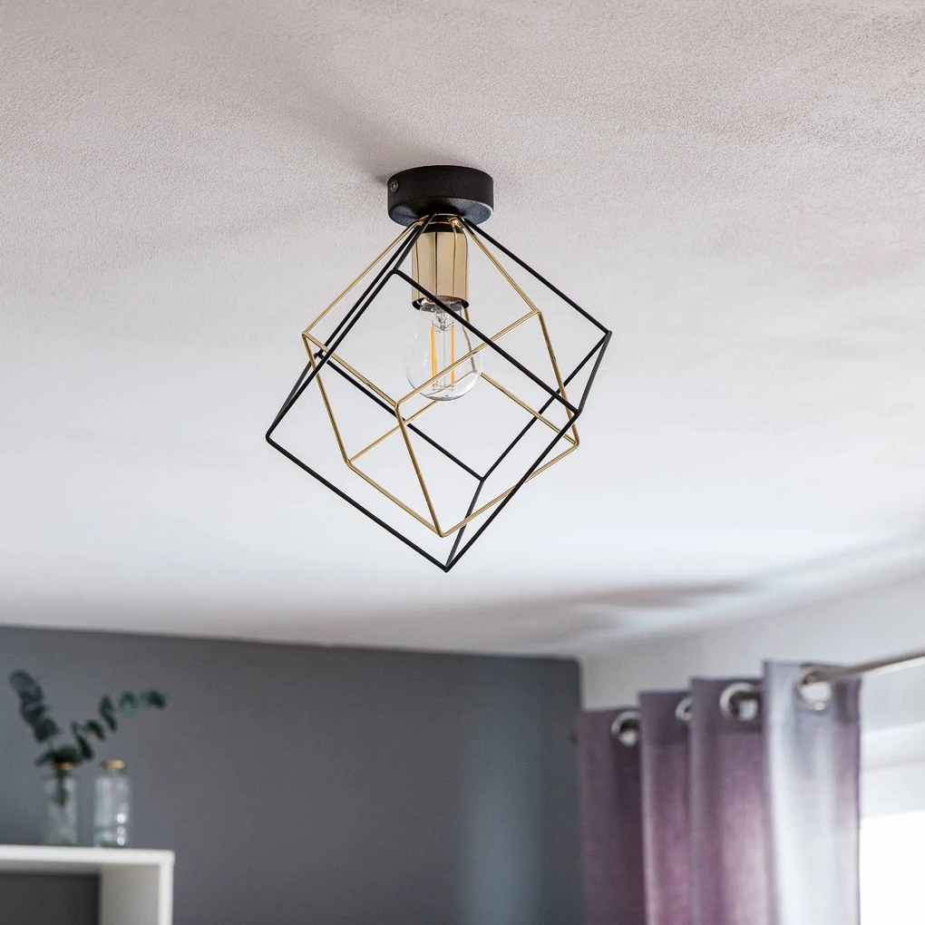 TK Lighting Plafoniera Alambre a 1 luce, oro/nero