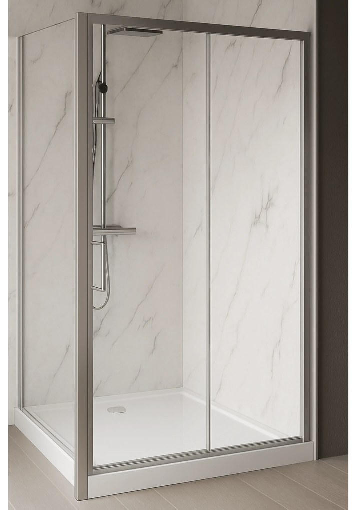 Box Doccia a Soffietto 100 Cm Novellini "Elyane" Argento Lucido/Vetro Trasparente