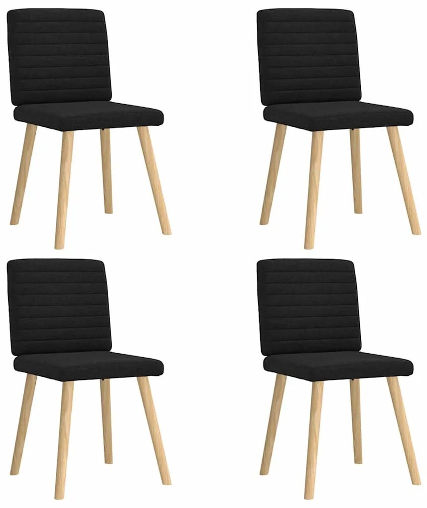 Sedie Da Pranzo 4 Pz Nere İn Tessuto /
