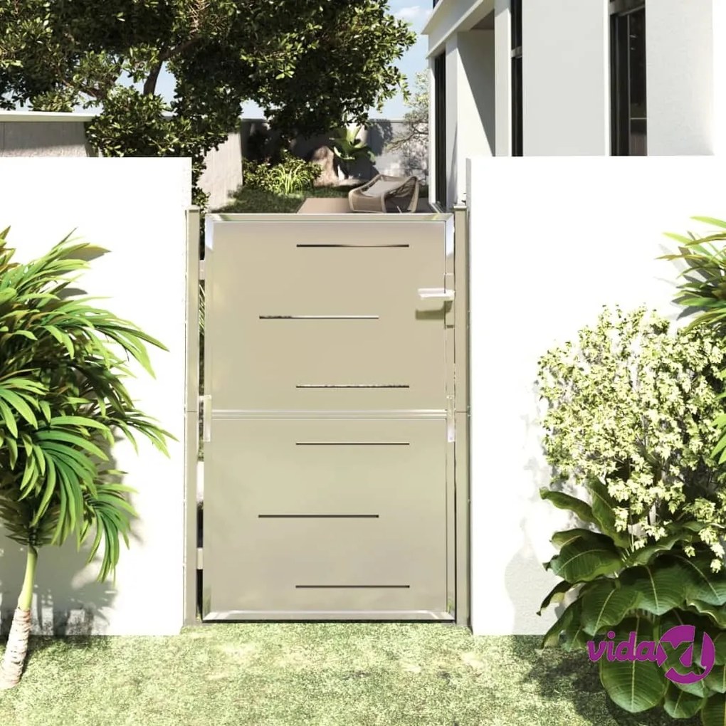 vidaXL Cancello da Giardino 100x150 cm in Acciaio Inossidabile