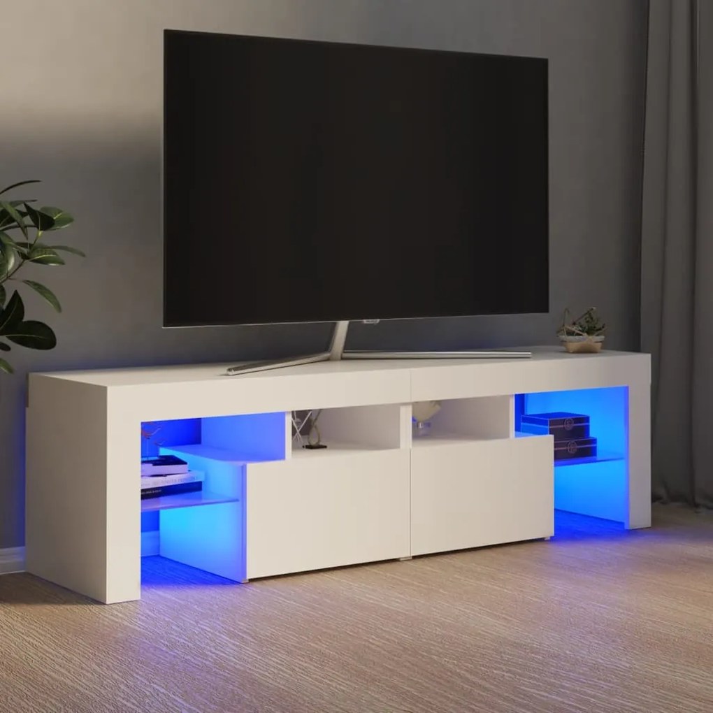 Mobile Porta Tv Con Luci Led Bianco 140x36,5x40 Cm /