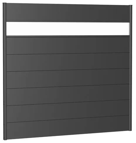 Pannello frangivista con vetro in acciaio metallizzato grigio scuro BIOHORT L 194 x H 182 cm, spessore 44 mm