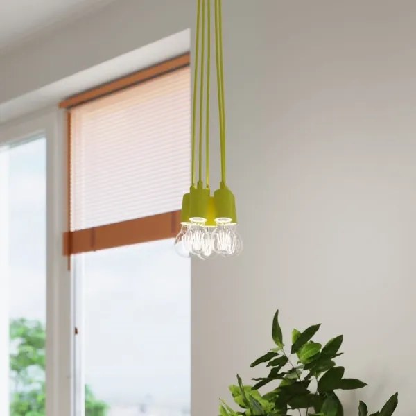 Lampadario a sospensione con filo DIEGO 1xE27/60W/230V giallo