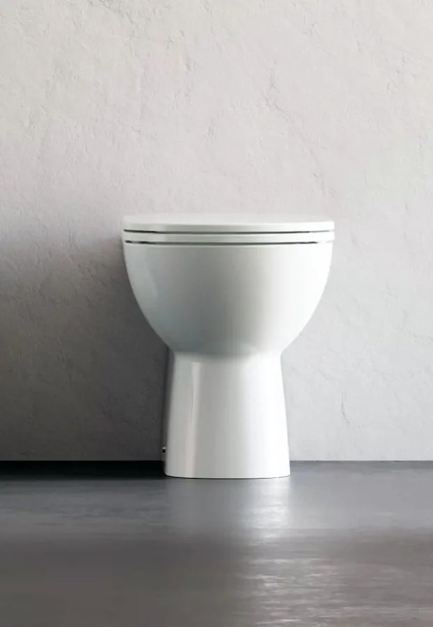 Vaso con scarico a pavimento con sedile normale bianco lucido Gemma 2 Ceramica Dolomite