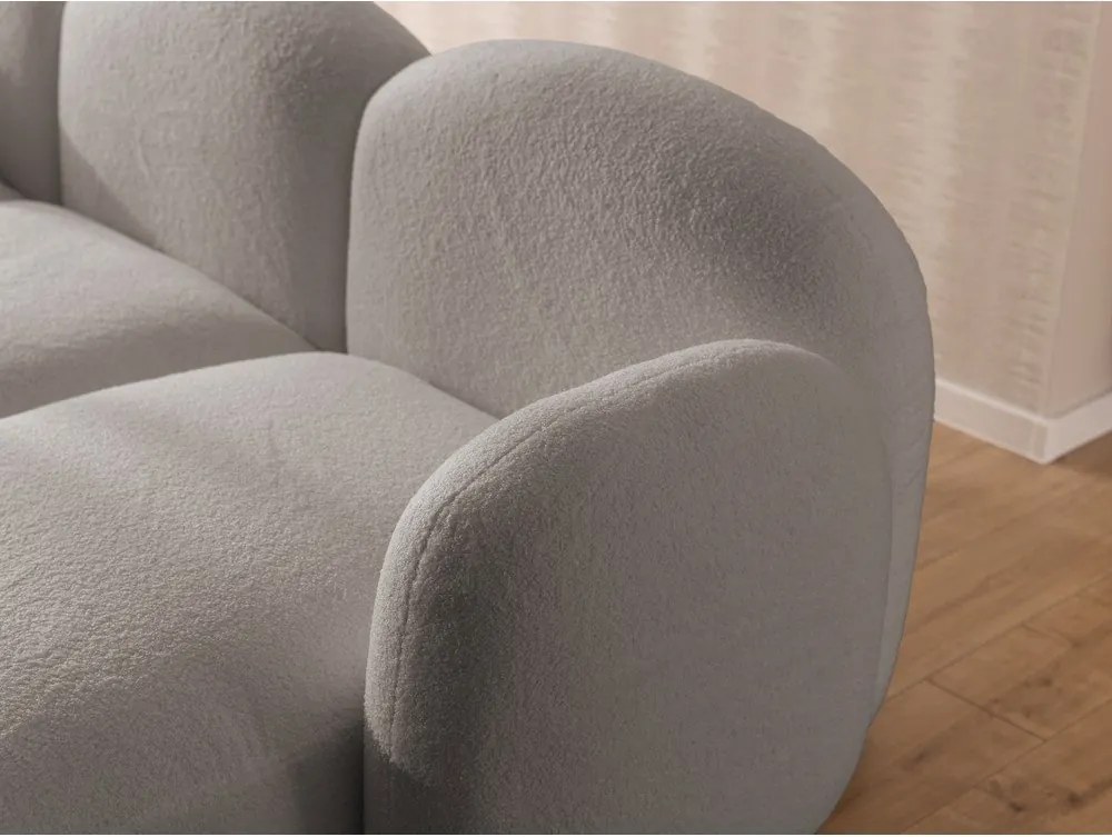 Divano angolare grigio (a U) con rivestimento in bouclé Orbit – Ropez