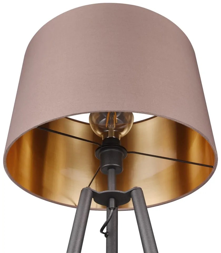 Lampada da terra nera con ripiano (altezza 152 cm) Colette - Trio