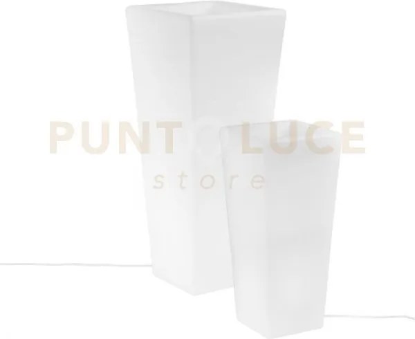 Vaso da giardino geco bianco 1 luce attacco e27 38x38x90cm