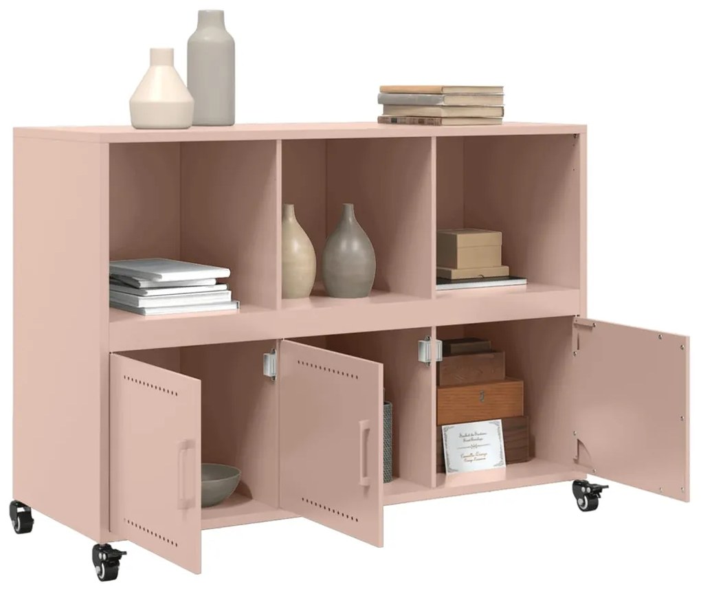 Credenza rosa 100,5x39x72 cm in acciaio laminato a freddo