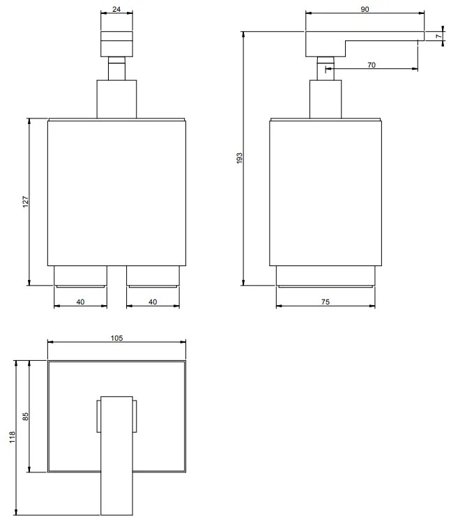 Dispenser sapone liquido bianco cromo Rettangolo 20837 Gessi