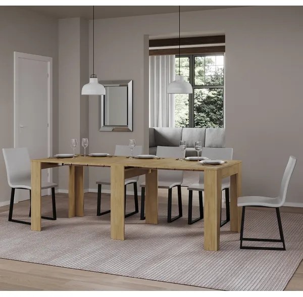 Consolle allungabile fino a 181 cm in nobilitato Quercia Natura - NARROW 90x25 cm