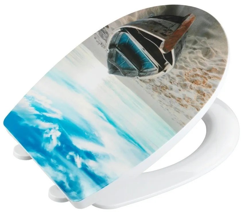 Sedile per wc con chiusura automatica 36,5 x 45 cm Boat - Wenko