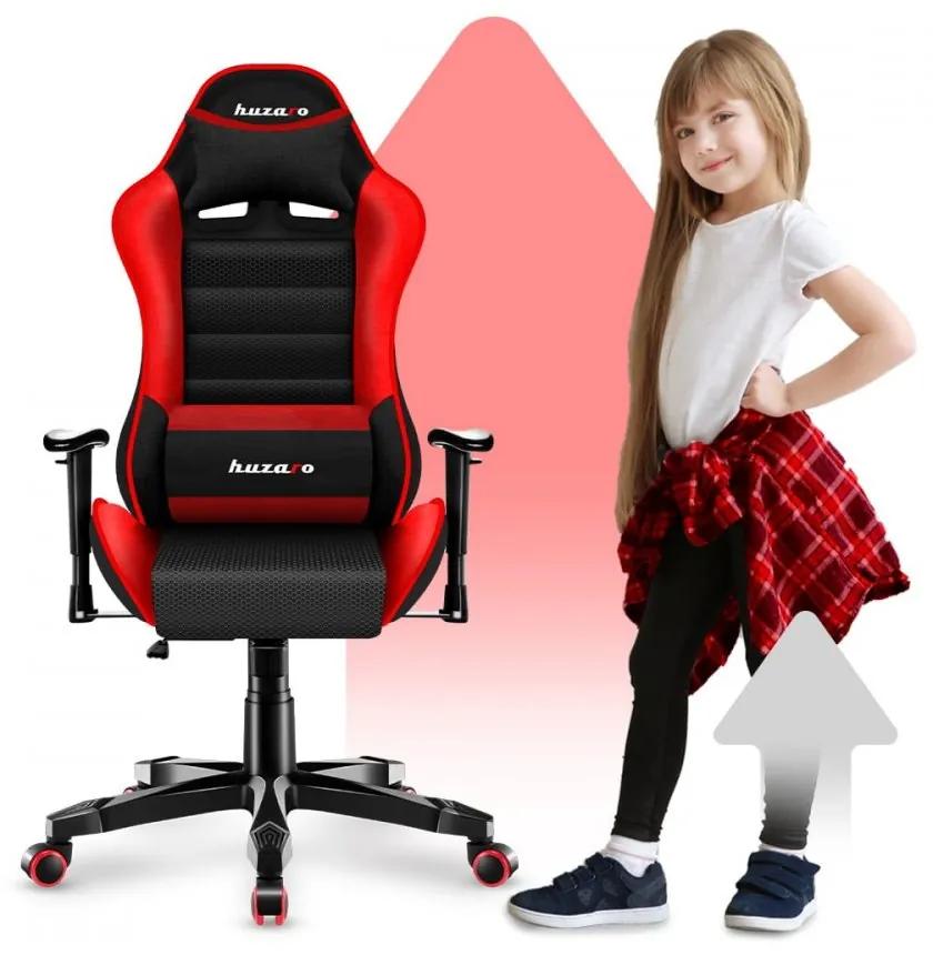 Pratica sedia da gaming in colore rosso-nero per adolescenti