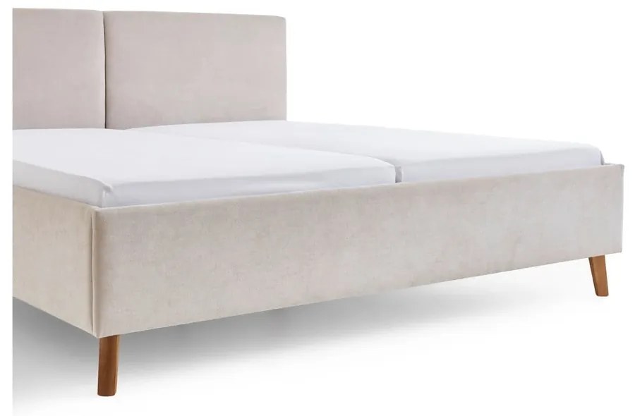 Letto matrimoniale imbottito beige con rete inclusa 160x200 cm Piano – Meise Möbel