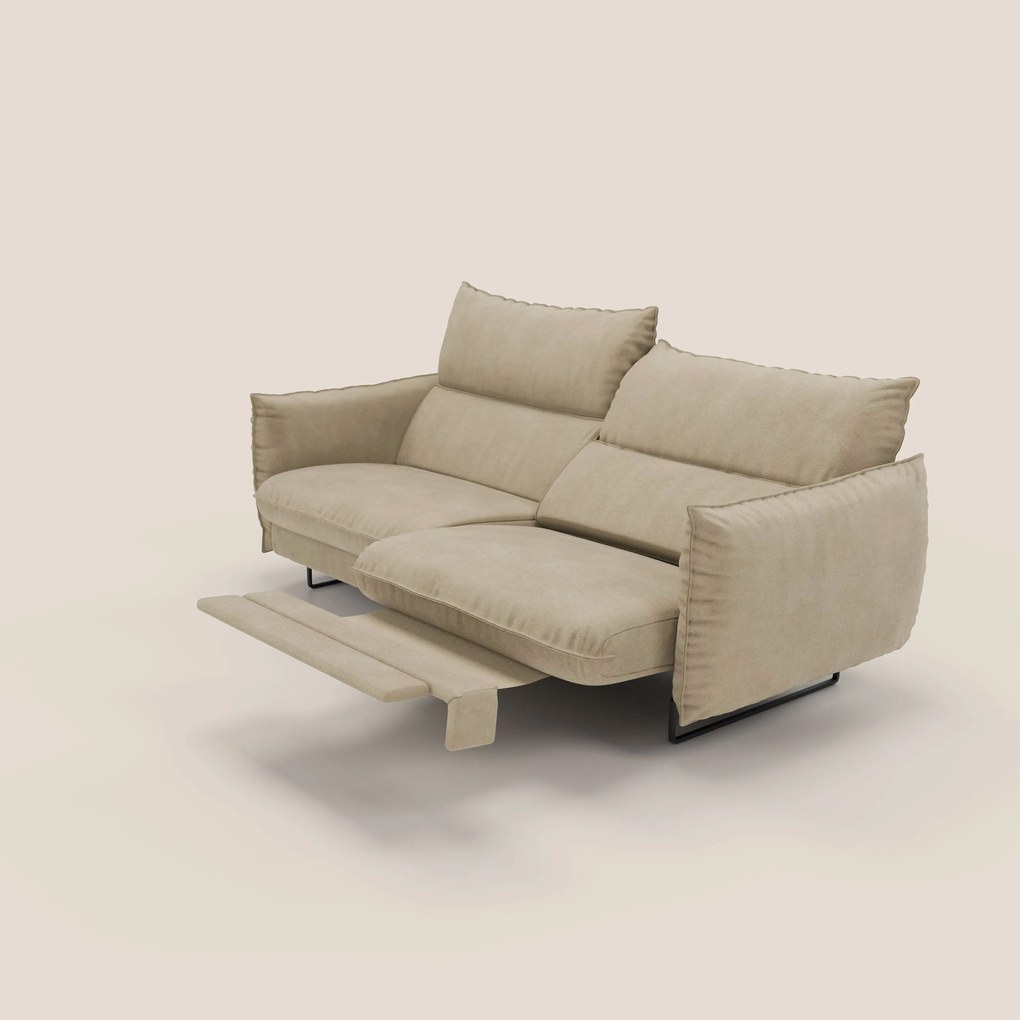 Monamour Divano dal design moderno con opzione relax elettrico in microfibra smacchiabile impermeabile T11 beige
