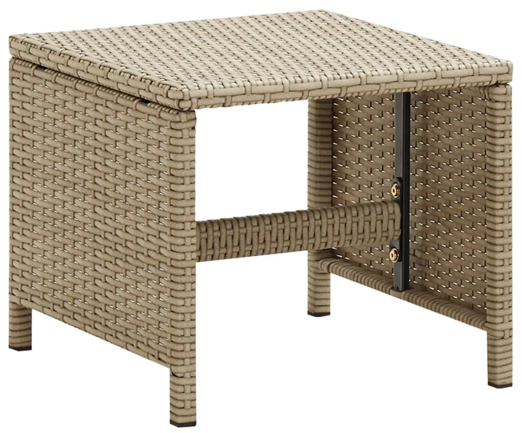 Sgabelli da giardino 4 pz con cuscini in polyrattan beige