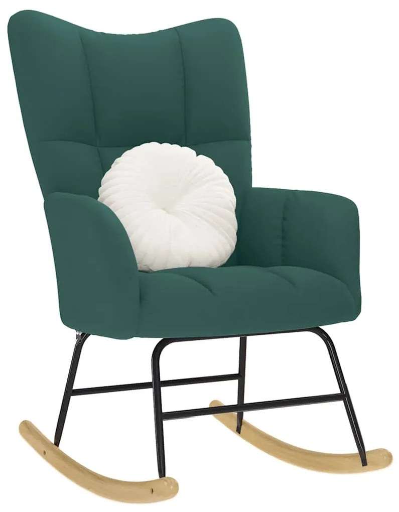 Poltrona A Dondolo Verde Scuro İn Tessuto /