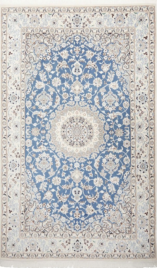 Nain Tappeto persiano 140x240 Blu (Iran) Annodato A Mano
