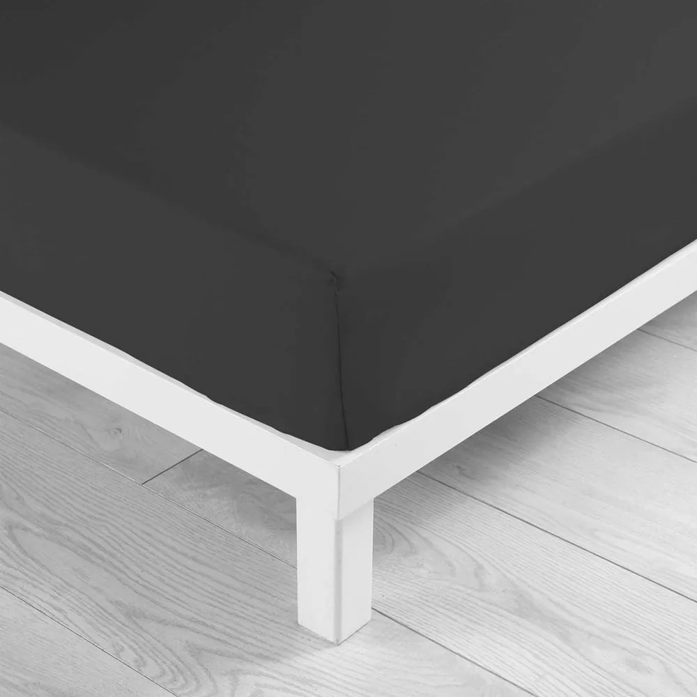 Lenzuolo nero in cotone elasticizzato 180x200 cm Lina - douceur d'intérieur