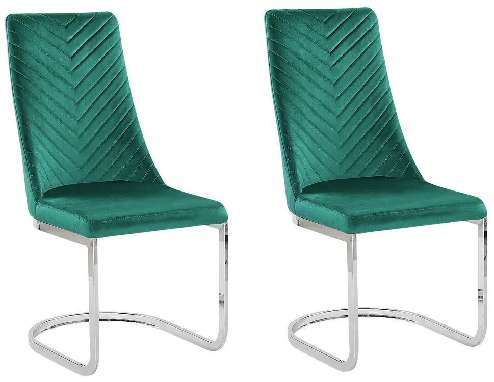 Set di 2 sedie velluto verde ALTOONA Beliani