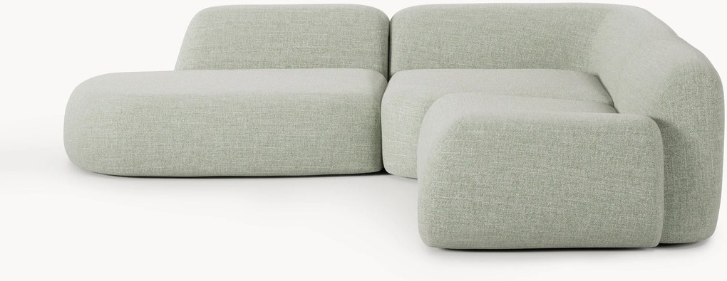 Divano angolare componibile 4 posti in bouclé con chaise longue Wolke