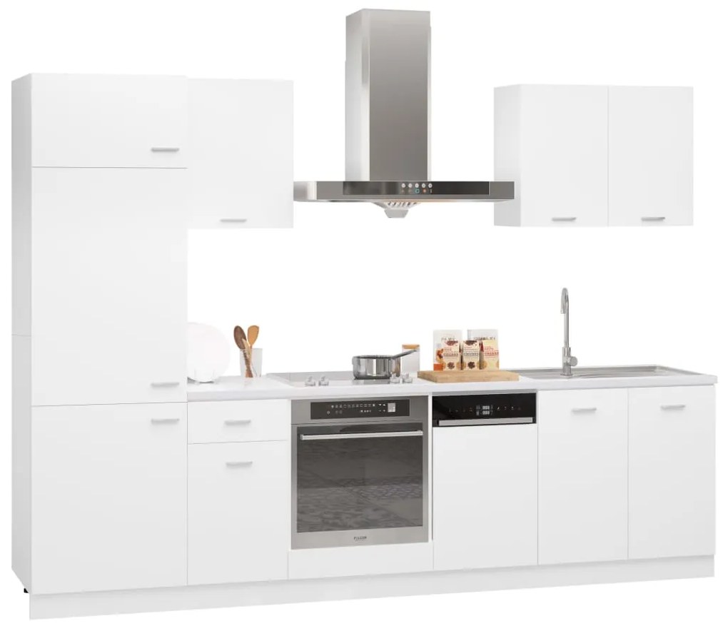 Set armadi da cucina 7 pz bianco in truciolato