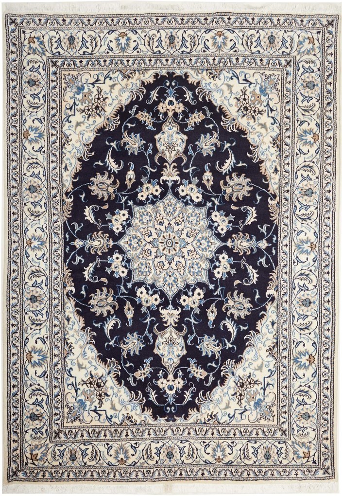 Nain Tappeto persiano 170x240 Blu (Iran) Annodato A Mano