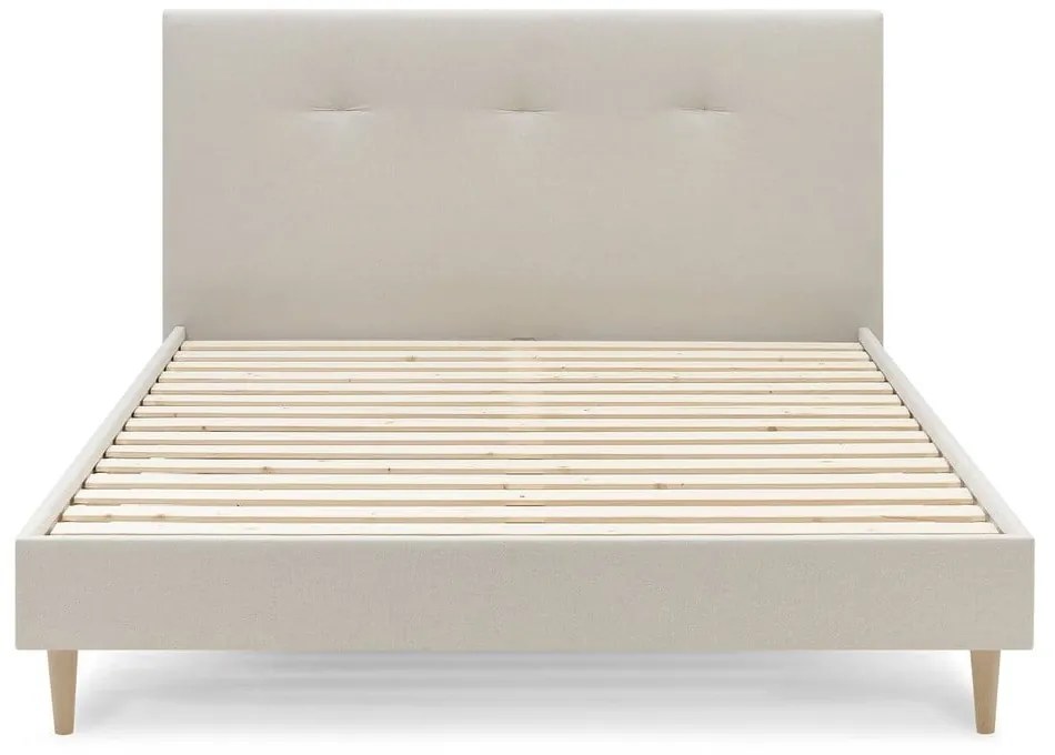 Letto matrimoniale imbottito beige con griglia 160x200 cm Tory - Bobochic Paris
