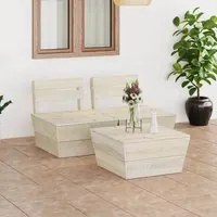 Set Divani da Giardino su Pallet 3 pz in Legno Abete Impregnato cod mxl 49150