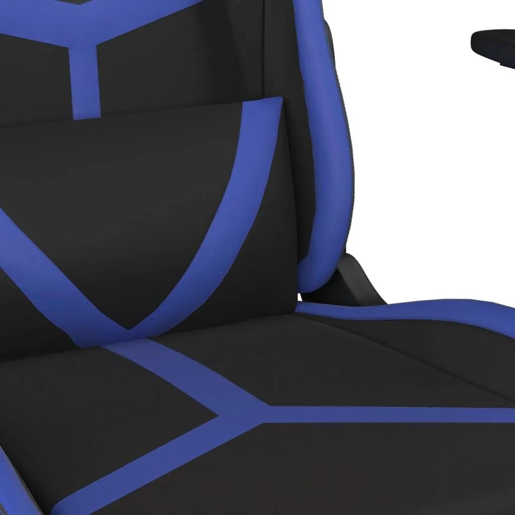 Sedia da Gaming Massaggiante Nero e Blu in Similpelle