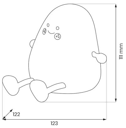Luce notturna ricaricabile dimmerabile per bambini MANGO LED/2,5W/5V 800 mAh