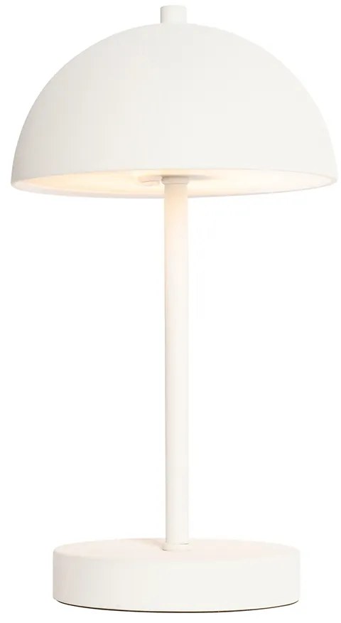 Lampada da tavolo da esterno bianca ricaricabile con LED dimmerabile a 3 livelli - Keira