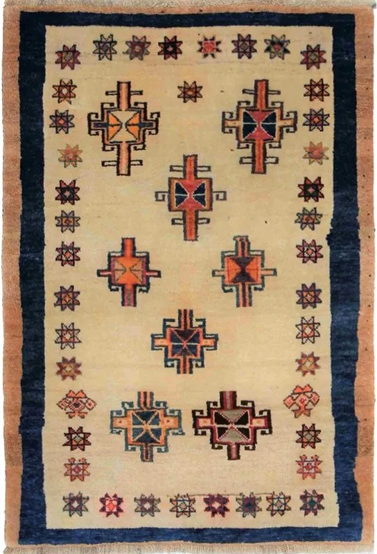 Gashghai Tappeto 150x100 Beige (Iran) Annodato A Mano
