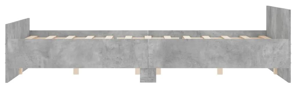 Giroletto con testiera e pediera grigio cemento 120x200 cm