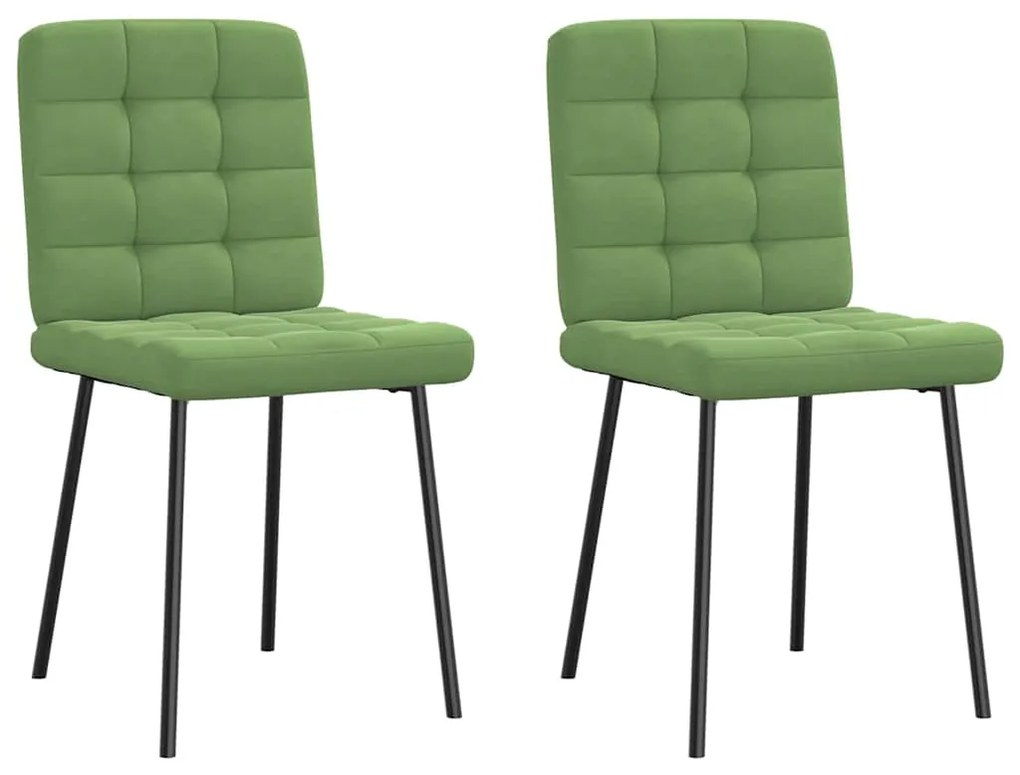 Sedie Da Pranzo 2 Pz Verde Chiaro İn Velluto /
