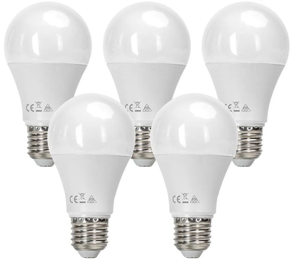 Confezione da 5 Lampadine Led E27 A60 15W Bianco neutro 4000K Aigostar