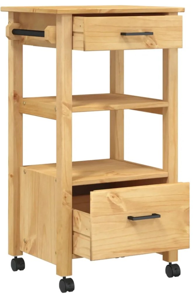 Carrello da cucina monza 48x40x90 cm in legno massello di pino