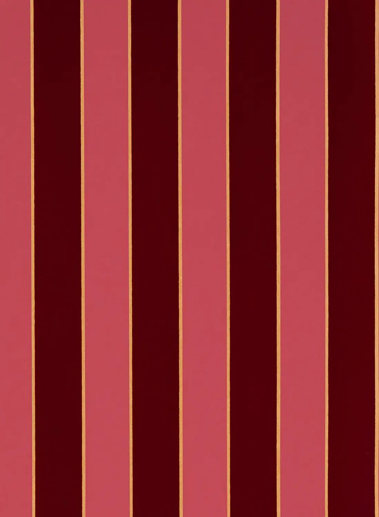 Osborne & Little Tapete Regency Stripe - Carmine/ Gold