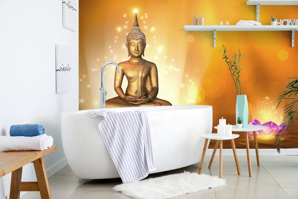 Carta da parati autoadesiva – Statua del Buddha sul fiore di loto