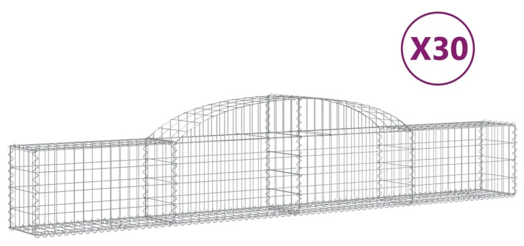 Cesti Gabbioni ad Arco 30 pz 300x30x40/60 cm Ferro Zincato