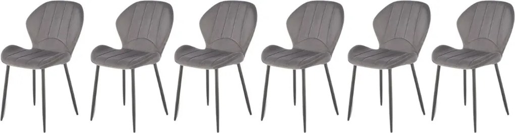 Set di 6 sedie K538 in velluto grigio