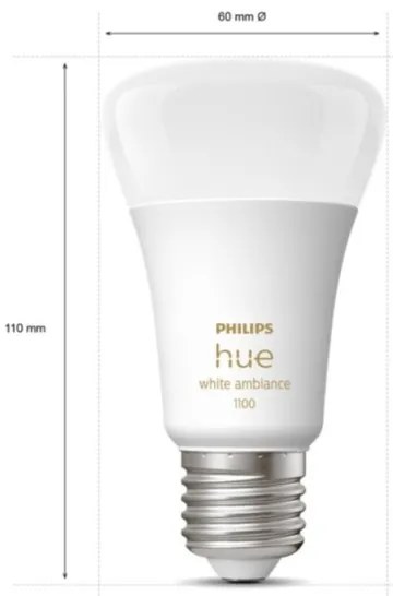SET 2xLED Lampadina Dimmerabile Philips Hue WHITE AMBIANCE E27/8W/230V 2200-6500K